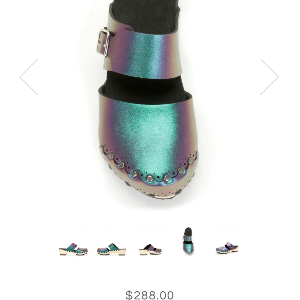 Mohop MID CLOG CLOSED TOE MULE IN CHAMELEON iridescent fits 8 or 8.5 - Picture 5 of 13